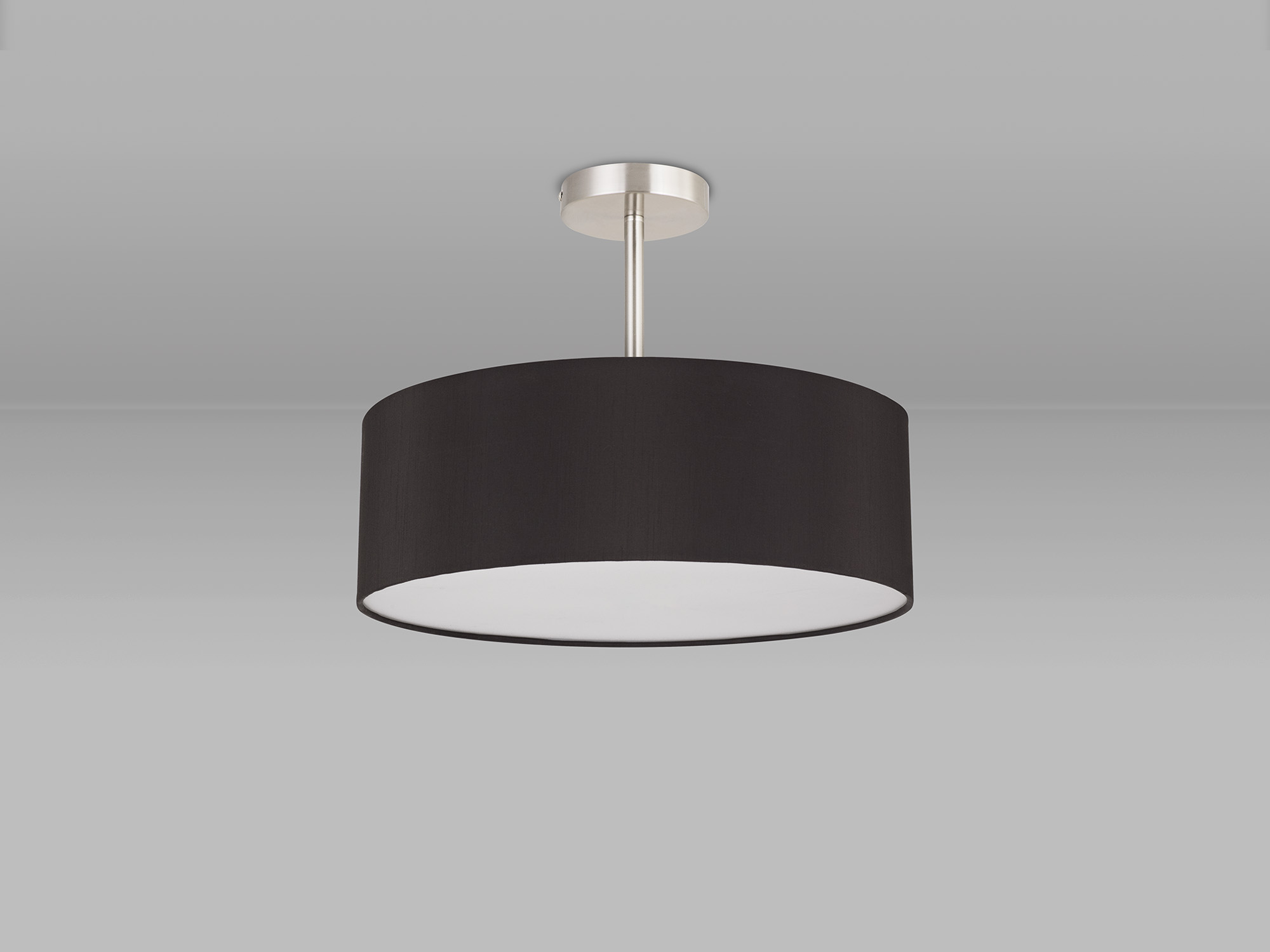 Baymont 45cm Semi Flush 5 Light Satin Nickel, Black/White DK0755  Deco Baymont